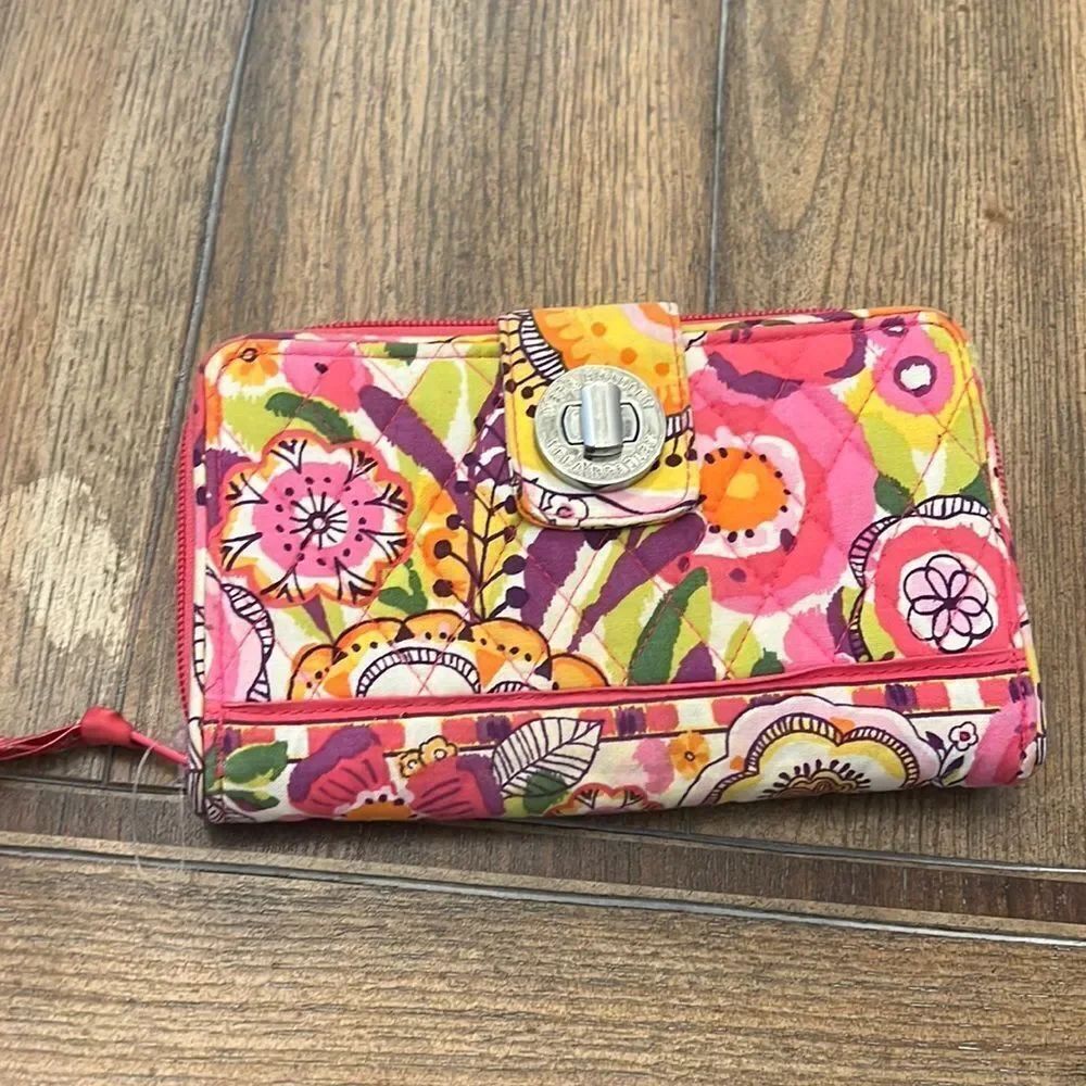 Vera Bradley Pink Floral Continental Wallet Clutch
